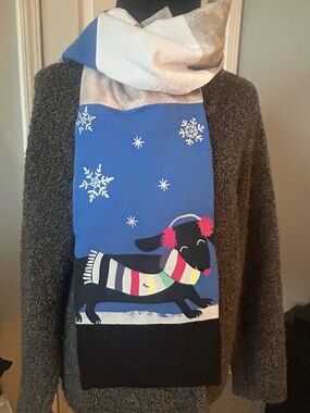 Doxie theme flannel scarf dachshund